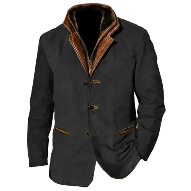 Men’s Asti Leather Button-Up Jacket