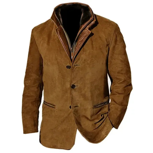 Men’s Asti Leather Button-Up Jacket