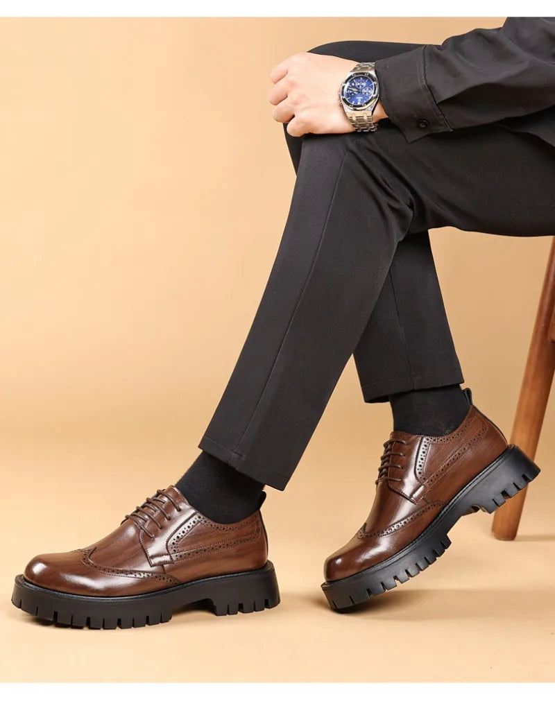 Savona Luxury Oxford Elevator Dress Shoes