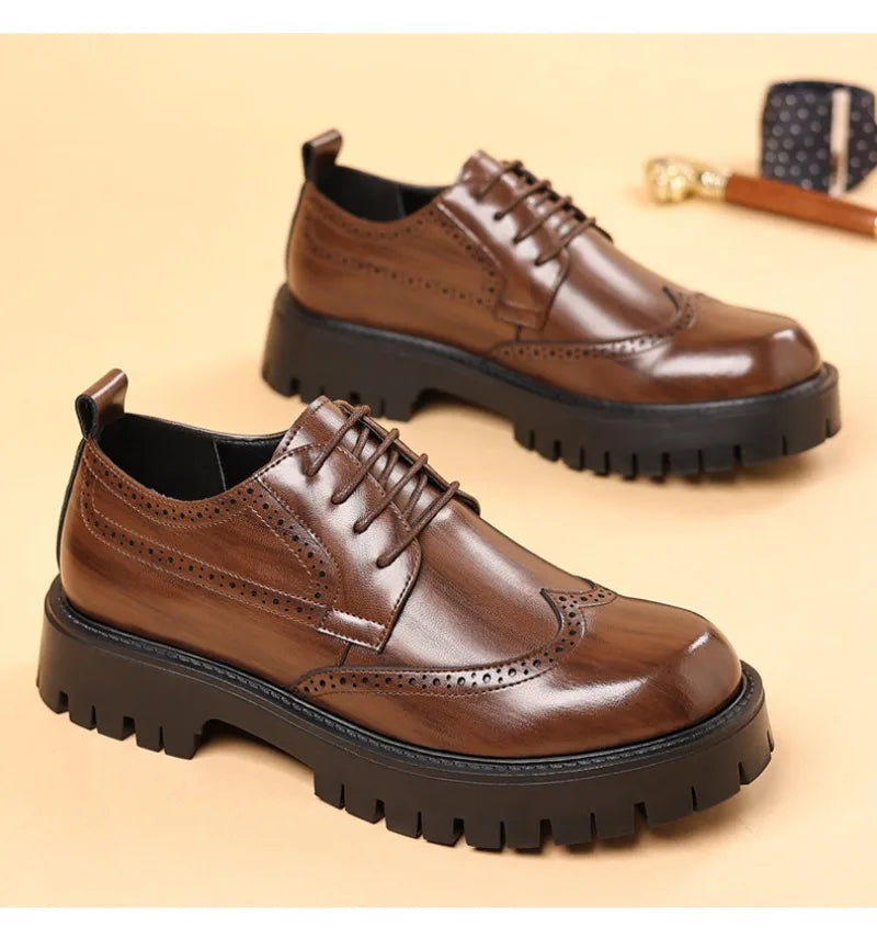 Savona Luxury Oxford Elevator Dress Shoes