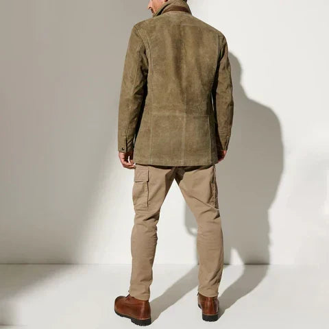 Men’s Asti Leather Button-Up Jacket